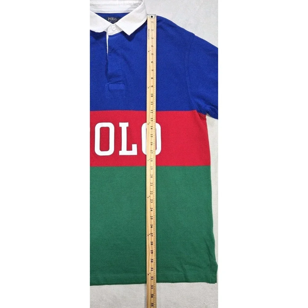 Mens Polo Ralph Lauren Short Sleeve Polo Shirt Striped Big Logo Large Tall New